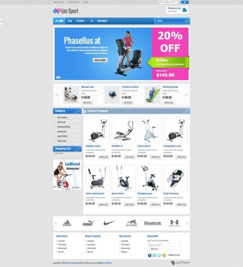 Интернет магазин на Joomla 2.5 - шаблон Leo Sport