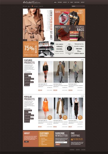 Интернет магазин одежды - OT Winter Fashion Joomla 2.5 